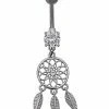 Wholesale 🎉 CZ Dream Catcher Titanium Dangle Belly Ring - 14 Gauge ❤️ -Playboy Shop 03502879 a