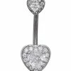 Best deal ⭐ CZ Heart Titanium Belly Ring - 14 Gauge ⌛