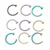 Budget 🥰 Multi-Pack Colored Half Hoop Nose Rings 9 Pack - 20 Gauge ✔️ -Playboy Shop 03503034 a