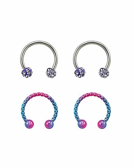 Cheap β€οΈ Multi-Color Horseshoe Rings 4 Pack - 16 Gauge π 3 Cheap β€οΈ Multi-Color Horseshoe Rings 4 Pack - 16 Gauge π