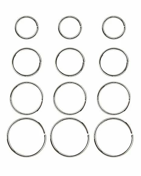 Coupon ❤️ Multi-Pack Hoop Nose Rings - 12 Pack 🤩 3 Coupon ❤️ Multi-Pack Hoop Nose Rings - 12 Pack 🤩