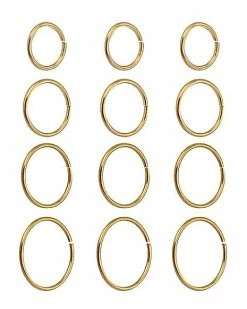 Brand new 🤩 Multi-Pack Goldtone Hoop Nose Rings - 12 Pack 🥰 -Playboy Shop 03504164 b