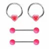 Hot Sale 🎁 Multi-Pack Kiss Me Nipple Rings and Nipple Barbells 2 Pair - 14 Gauge 🎉 -Playboy Shop 03504289 a