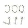 Top 10 ⌛ Multi-Pack CZ Nose Rings 6 Pack - 20 Gauge 🌟 -Playboy Shop 03504412 a