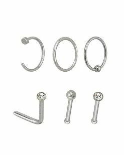 Top 10 ⌛ Multi-Pack CZ Nose Rings 6 Pack - 20 Gauge 🌟