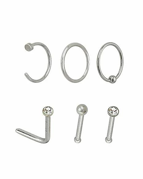 Top 10 β Multi-Pack CZ Nose Rings 6 Pack - 20 Gauge π 3 Top 10 β Multi-Pack CZ Nose Rings 6 Pack - 20 Gauge π
