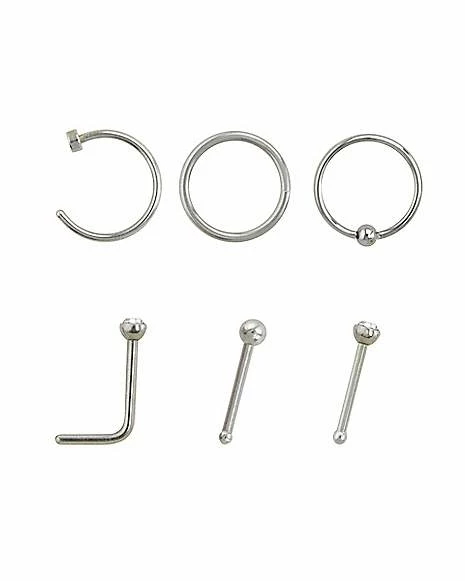Top 10 β Multi-Pack CZ Nose Rings 6 Pack - 20 Gauge π 4 Top 10 β Multi-Pack CZ Nose Rings 6 Pack - 20 Gauge π - Image 2