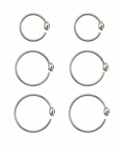 Coupon 🔔 CZ Multi-Size Hoop Nose Rings 6 Pack - 20 Gauge ❤️ 4 Coupon 🔔 CZ Multi-Size Hoop Nose Rings 6 Pack - 20 Gauge ❤️ - Image 2