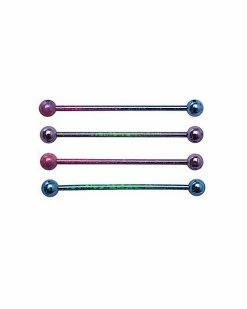 Brand new 😉 Multi-Pack Splatter Industrial Barbells 4 Pack - 14 Gauge 🌟