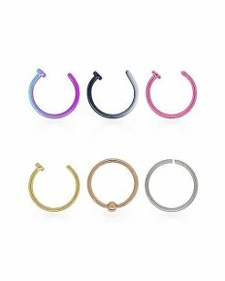 Brand new 🧨 Multi-Pack Plated Hoop Nose Rings 6 Pack - 20 Gauge 😍