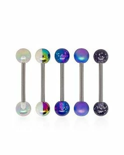 Best Pirce 🤩 Multi-Pack Glitter Colored Barbells 5 Pack - 14 Gauge 👏