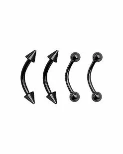 Best Pirce 🎁 Multi-Pack Black Curved Barbells 4 Pack - 16 Gauge 👍