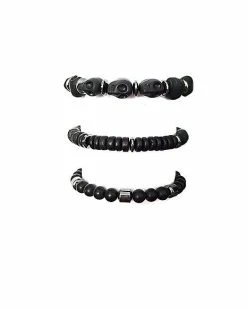 Best Pirce 🔔 Multi-Pack Skull Bead Bracelets - 3 Pack 🧨 -Playboy Shop 03507951 b