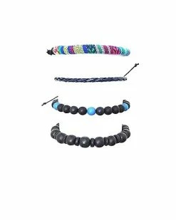 Outlet 💯 Multi-Pack Woven Bead Bracelets - 4 Pack 👏 -Playboy Shop 03508058 b