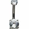 Discount 🤩 CZ Clear Gem Belly Ring - 14 Gauge 😀 -Playboy Shop 03513603 a