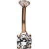 Flash Sale 🎉 Rose Gold Crystal Clear Gem Belly Ring - 14 Gauge 🎉 -Playboy Shop 03513611 a
