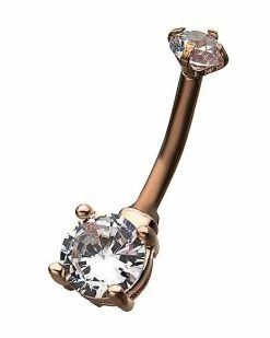 Flash Sale 🎉 Rose Gold Crystal Clear Gem Belly Ring - 14 Gauge 🎉 -Playboy Shop 03513611 b