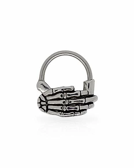 Hot Sale π Skeleton Hand Clicker Septum Ring - 16 Gauge π 3 Hot Sale π Skeleton Hand Clicker Septum Ring - 16 Gauge π