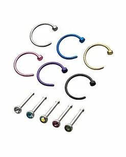 Best reviews of π Multi-Pack Colored Hoop Nose Rings and CZ Bone Nose Rings 12 Pack - 20 Gauge 𧨠7 Best reviews of π Multi-Pack Colored Hoop Nose Rings and CZ Bone Nose Rings 12 Pack - 20 Gauge 𧨠-Playboy Shop 03516077 b