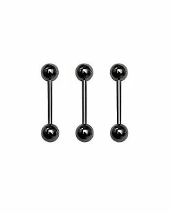 Best deal 🤩 Black Nipple Barbells 3 Pack - 14 Gauge 🌟