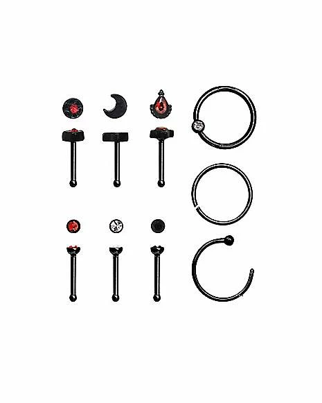 Flash Sale π Multi-Pack Black CZ Moon Nose Rings 9 Pack - 20 Gauge βοΈ 3 Flash Sale π Multi-Pack Black CZ Moon Nose Rings 9 Pack - 20 Gauge βοΈ