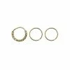 Best deal ❤️ Goldtone Textured Hoop Nose Rings 3 Pack - 20 Gauge 🔔