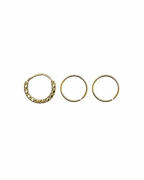 Best deal β€οΈ Goldtone Textured Hoop Nose Rings 3 Pack - 20 Gauge π 3 Best deal β€οΈ Goldtone Textured Hoop Nose Rings 3 Pack - 20 Gauge π
