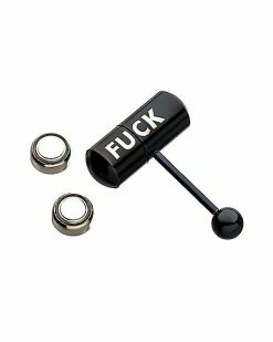 Budget π Black Fuck Vibrating Barbell - 14 Gauge π