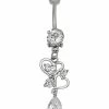 Cheapest 😉 Heart CZ Dangle Belly Ring - 14 Gauge 😉 -Playboy Shop 03517380 a