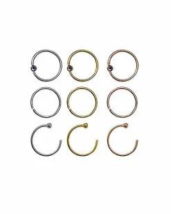 Top 10 🛒 Hoop Nose Ring 9 Pack - 20 Gauge 👏 -Playboy Shop 03517687 a