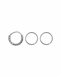 Top 10 ⭐ Multi-Pack Textured Hoop Nose Rings 3 Pack - 22 Gauge 👏