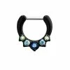 Cheap ⭐ Black Multi-Colored Gem Clicker Septum Ring – 16 Gauge 🥰 -Playboy Shop 03517877 a