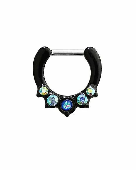 Cheap β Black Multi-Colored Gem Clicker Septum Ring β 16 Gauge π₯° 3 Cheap β Black Multi-Colored Gem Clicker Septum Ring β 16 Gauge π₯°