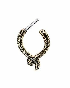 Buy ⭐ Goldtone Snake Clicker Septum Ring – 16 Gauge 😉 -Playboy Shop 03517943 b