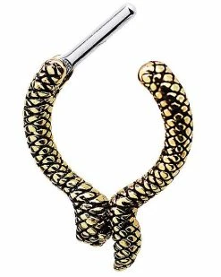 Buy ⭐ Goldtone Snake Clicker Septum Ring – 16 Gauge 😉 -Playboy Shop 03517943 c