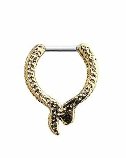 Buy ⭐ Goldtone Snake Clicker Septum Ring – 16 Gauge 😉 -Playboy Shop 03517943 d