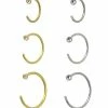 Promo ✨ Multi-Pack CZ Nose Ring 6 Pack - 18 Gauge ✔️ -Playboy Shop 03519709 a