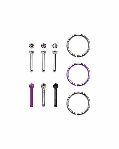Flash Sale π€© Multi-Pack CZ Bone Nose Rings and Hoop Nose Rings - 9 Pack π 4 Flash Sale π€© Multi-Pack CZ Bone Nose Rings and Hoop Nose Rings - 9 Pack π - Image 2