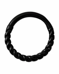 Budget 👏 Black Twisted Hoop Earring 🔔