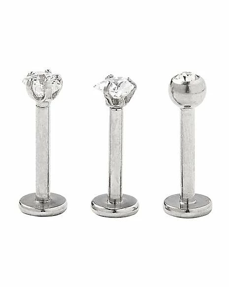 Best Sale β Multi-Pack CZ Star Labret Lip Rings 3 Pack - 16 Gauge π― 4 Best Sale β Multi-Pack CZ Star Labret Lip Rings 3 Pack - 16 Gauge π― - Image 2
