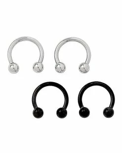 Cheapest 😀 Black Horseshoe Rings - 2 Pair 👍 -Playboy Shop 03535184 a 1