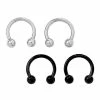 Flash Sale β Multi-Pack Black and White Horseshoe Rings 2 Pair - 14 Gauge βοΈ 2 Flash Sale β Multi-Pack Black and White Horseshoe Rings 2 Pair - 14 Gauge βοΈ -Playboy Shop 03535184 a