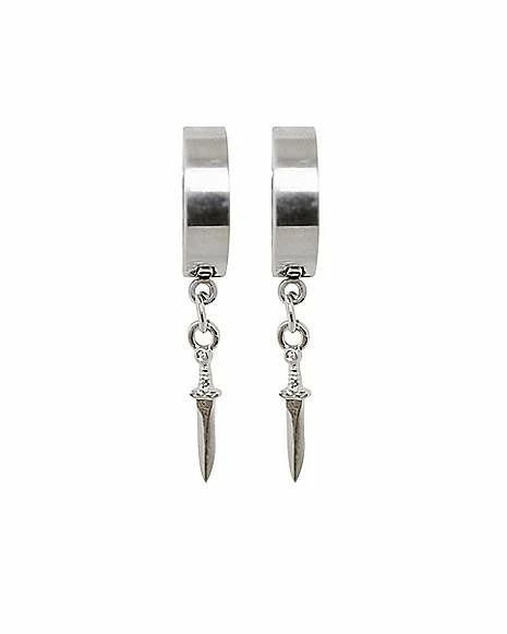 New π₯ Sword Dangle Huggie Hoop Earrings - 18 Gauge β¨ 3 New π₯ Sword Dangle Huggie Hoop Earrings - 18 Gauge β¨