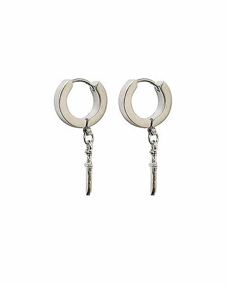 New π₯ Sword Dangle Huggie Hoop Earrings - 18 Gauge β¨ 4 New π₯ Sword Dangle Huggie Hoop Earrings - 18 Gauge β¨ - Image 2
