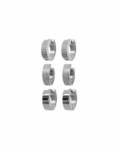 New 🛒 Multi-Pack Textured Huggie Hoop Earrings 3 Pair - 18 Gauge 🔥
