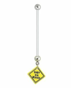 Coupon π Baby on Board Pregnancy Dangle Belly Ring - 14 Gauge π