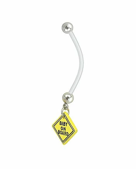 Coupon π Baby on Board Pregnancy Dangle Belly Ring - 14 Gauge π 4 Coupon π Baby on Board Pregnancy Dangle Belly Ring - 14 Gauge π - Image 2