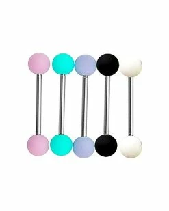 Cheapest ✨ Multi-Pack Pastel Matte Barbells 5 Pack - 14 Gauge 🌟