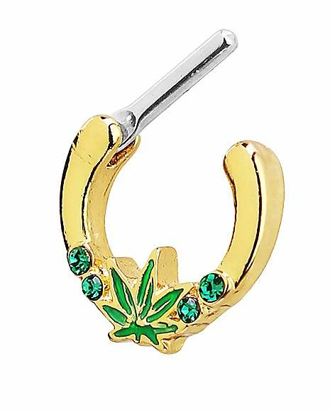 Deals π Goldtone CZ Leaf Clicker Septum Ring - 16 Gauge π₯° 5 Deals π Goldtone CZ Leaf Clicker Septum Ring - 16 Gauge π₯° - Image 3