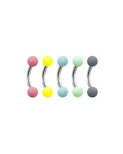 Coupon 😀 Multi-Pack Pastel Matte Curved Barbells 4 Pack - 16 Gauge 🎁